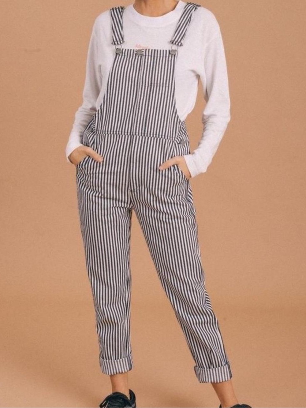Afends. 100% Cotton Striped Straight Leg Dungarees - Picture 2 of 16